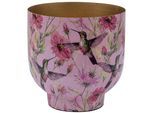 Übertopf CREATIV HOME "Übertopf", rosa, H:16cm Ø:16cm, Pflanzgefäße, mit Kolibridekor