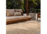Teppich TED BAKER "Barkham, Wendeteppich", jute weiß, B:160cm H:8mm L:230cm, Polypropylen, Teppiche, Teppich, Designteppich, Wetterfest, Pflegeleicht, Modern, Wohnzimmer, Terrasse