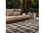 Teppich TED BAKER "Ruskin, Wendeteppich", schwarz weiß, B:120cm H:8mm L:170cm, Polypropylen, Teppiche, Teppich, Designteppich, Wetterfest, Pflegeleicht, Modern, Wohnzimmer, Terrasse