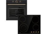 GORENJE Backofen-Set "BOS737E301X", Energieeffizienz: A (A+++-D), schwarz (edelstahlfarben, schwarz), Herdsets, AirFry-Funktion
