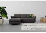 Ecksofa SIT & MORE "Maggiore L-Form", grau (fango), B:258cm T:173cm, 95% Polyester, 5% Polyamid, Sofas, Ecksofa, wahlweise mit Kopfteilverstellung, Bettfunktion und Bettkasten