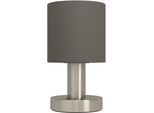 EGLO Tischleuchte "MONTETTO Tischlampe - Stahl - E14 - 1X40W - IP20", nickel, matt, 1, Ø 10cm H: 18cm, 1 Stk., Leuchten, Nachttischlampe, Schreibtischleuchte, Leselampe, H18 x Ø10 cm, Tischleuchte