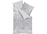 Bettwäsche KAEPPEL "Indica", grau, B/L: 155cm x 220cm, 1 Stk., 1 Stk., Mako-Satin, B/L: 80cm x 80cm, 2 Stk., Mako-Satin, Obermaterial: 100% Baumwolle, Bettwäsche, Bettwäsche, Mit Paisleymuster