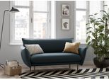 2-Sitzer OTTO HOME "Stine", blau, B:156cm H:86cm T:86cm, Struktur (100% Polyester);Struktur weich (85% Polyester/15% Nylon);Samtoptik (100% Polyester), Sofas, 2-Sitzer, Besonderes Design durch Kissenoptik und Keder, by Morten Georgsen