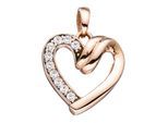 Herzanhänger JOBO "Anhänger Herz", rosa (roségold 333), Schmuckanhänger, Damen, Roségold 333, 333 Roségold mit 10 Zirkonia