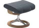 Fußhocker STRESSLESS "Consul", blau (atlantic blau batick), B:54cm H:41cm T:39cm, Leder BATICK: BATICK ist ein leicht korrigiertes, durchgefärbtes und genarbtes Möbelleder, bei dem die meisten Unebenheiten und Spuren in der Regel entfernt wurden.;Leder PALOMA: PALOMA ist ein durchgefärbtes Semianilin-Möbelleder mit natürlicher Narbung.;ROHLEDER Stoff Q2 FARON: Ein fester zuverlässiger Bouclé mit e