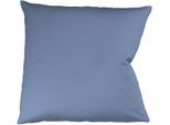 Kissenbezug FLEURESSE "Colours Mako Satin, 100% Baumwolle, mit Reißverschluss", blau (denim), B:40cm L:40cm, Mako-Satin, Mako-Satin, Kissenbezüge, Kissenbezug, Mako Satin, glänzend, glatt, Premium Qualität