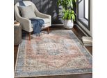 Teppich LIVABLISS "RODAS", rot, B:200cm H:2mm L:275cm, Kunstfaser, Polyester, Teppiche, Teppich, Maschinenwaschbar, Vintage Kurzflor Wohnzimmerteppich, Schlafzimmer