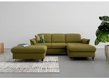 Ecksofa SIT & MORE "Maggiore L-Form", grün (olive), B:258cm T:173cm, 98% Polyester, 2% Polyamid, Sofas, Ecksofa, wahlweise mit Kopfteilverstellung, Bettfunktion und Bettkasten