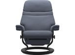 Relaxsessel STRESSLESS "Sunrise", blau (sparrow blau paloma), B:88cm H:103cm T:78cm, Leder BATICK: BATICK ist ein leicht korrigiertes, durchgefärbtes und genarbtes Möbelleder, bei dem die meisten Unebenheiten und Spuren in der Regel entfernt wurden.;Leder PALOMA: PALOMA ist ein durchgefärbtes Semianilin-Möbelleder mit natürlicher Narbung.;ROHLEDER Stoff Q2 FARON: Ein fester zuverlässiger Bouclé mi