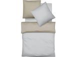 Wendebettwäsche FLEURESSE "Lech W 4158", beige (silber, beige), B/L: 240cm x 220cm, 1 Stk., 2 Stk., Flanell, B/L: 80cm x 80cm & 80cm x 80cm, 3 Stk., Flanell, Obermaterial: 100% Baumwolle, Bettwäsche, Wendebettwäsche, Edelflanell, Baumwolle, in Gr. 135x200, 155x220, 200x200cm