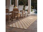 Teppich TED BAKER "Terrick, Wendeteppich", beige (jute weiß), B:80cm H:8mm L:200cm, Polypropylen, Teppiche, Teppich, Designteppich, Wetterfest, Pflegeleicht, Modern, Wohnzimmer, Terrasse