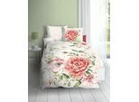 Bettwäsche KAEPPEL "Blushing Rose", beige (champagner), B/L: 140cm x 200cm, 1 Stk., 1 Stk., Mako-Satin, B/L: 70cm x 90cm, 2 Stk., Mako-Satin, Obermaterial: 100% Baumwolle, Bettwäsche, Bettwäsche, Mit Rosen