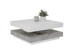 Boxxx Couchtisch, Grau, Weiß, Holzwerkstoff, Betonoptik, quadratisch, Sockel, 67x35x67 cm, Wohnzimmer, Wohnzimmertische, Couchtische