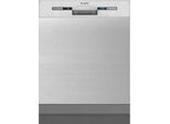 EXQUISIT Unterbaugeschirrspüler "EGSP9313-EF-030E inox", Energieeffizienz: E (A-G), silber (silberfarben), B:59,8cm H:81,5cm T:57cm, Geschirrspüler, Unterbaugerät mit eleganter Edelstahlfront, keine Möbelfront notwendig