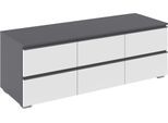 TV-Board RAUCH "Sideboard Kommode Lowboard TV-Schrank MAINZ", graumetallic, alpinweiß, B:120cm H:42cm T:42cm, Holzwerkstoff, Sideboards, TV-Board, praktische und geräumige Schubladen MADE IN GERMANY