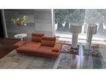 3-Sitzer CALIA ITALIA "Toby Wing, 208 cm breit, Designsofa mit hohem Sitzkomfort", rot (rosso quebec), B:208cm H:90cm T:113cm, Synthetische Faser (100% Polyester), Sofas, 3-Sitzer, inklusive Sitztiefenverstellung, Füße in Chrom glänzend