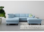 Ecksofa SIT & MORE "Maggiore L-Form", blau (hellblau), B:261cm H:88cm T:224cm, 98% Polyester, 2% Polyamid, Sofas, Ecksofa, wahlweise mit Kopfteilverstellung, Bettfunktion und Stauraum