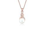 Perlenkette ELLI "Infinity Kristalle Süßwasserzuchtperle 925 Sterling Silber", rosa (rosegold), Halsketten, Damen, 45, ohne Stein, Silber 925 (Sterlingsilber), L: 45, Perlenkette