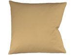 Kissenbezug FLEURESSE "Colours Mako Satin, 100% Baumwolle, mit Reißverschluss", beige (sand), B:40cm L:40cm, Mako-Satin, Mako-Satin, Kissenbezüge, Kissenbezug, Mako Satin, glänzend, glatt, Premium Qualität