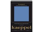 Spannbettlaken KAEPPEL "Single Jersey Mako Elasthan", blau (stahlblau), L:200cm, Jersey-Elasthan, Obermaterial: 97% Baumwolle, 3% Elasthan, Bettlaken, Spannbettlaken, aus 97% Baumwolle und 3% Elasthan