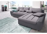 Ecksofa SIT & MORE "Bandos L-Form", grau (anthrazit, hellgrau), B:289cm H:83cm T:173cm, Flachgewebe, 2-farbig ( 100% Polyester);Luxus-Kunstleder / Struktur ( 95% Polyester, 5% Baumwolle );Altara Nubuck (95% Polyester, 5% Baumwolle) / Feinstruktur (100% Polypropylen), Sofas, Ecksofa, in 2 unterschiedlichen Größen, wahlweise mit Bettfunktion