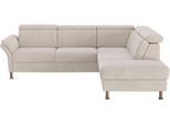 Ecksofa HOME AFFAIRE "Calypso L-Form", beige (linen), B:259cm H:85cm T:227cm, 100% Polyester, Sofas, Ecksofa, mit Relaxfunktion motorisch im Sofa 2,5- Sitzer