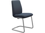 Polsterstuhl STRESSLESS "Laurel", blau (blau dinamica, schwarz matt), B:53cm H:92cm T:59cm, Microfaser DINAMICA (88% Polyester, 12% Polyurethan), Stühle, Polsterstuhl, Low Back, Größe L, mit Beinen aus Stahl in Schwarz matt