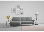 Ecksofa SIT & MORE "Fashion L-Form", grau, B:253cm H:84cm T:165cm, Sofas, Ecksofa, wahlweise mit Kopfteilverstellung, Vorziehsitz, motorisch, Nickelfüße