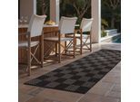 Teppich TED BAKER "Dorothy, Wendeteppich", schwarz (schwarz weiß), B:80cm H:8mm L:200cm, Polypropylen, Teppiche, Teppich, Designteppich, Wetterfest, Pflegeleicht, Modern, Wohnzimmer, Terrasse