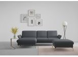 Ecksofa SIT & MORE "Fashion L-Form", grau (dunkelgrau), B:253cm H:84cm T:165cm, Sofas, Ecksofa, wahlweise mit Kopfteilverstellung, Vorziehsitz, motorisch, Nickelfüße