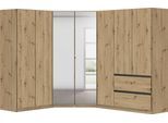 Schrank-Set RAUCH "Kleiderschrank Schrank Garderobe Wäscheschrank COSTA Größe 208x253 cm", eiche artisan, eingriffe graumetallic, H:197cm T:253cm, Holzwerkstoff, Kastenmöbel-Sets, viel Platz, grifflose Front und Push-to-Open Funktion MADE IN GERMANY