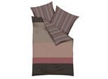 Wendebettwäsche KAEPPEL "Skyline", braun, B/L: 155cm x 220cm, 1 Stk., 1 Stk., Mako-Satin, B/L: 80cm x 80cm, 2 Stk., Mako-Satin, Obermaterial: 100% Baumwolle, Bettwäsche, Wendebettwäsche