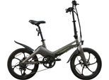E-Bike SACHSENRAD "F11 Pro MagPuma mit Transporttasche" Gr. 35,5, grau (anthrazit), Elektrofahrräder, 35,5cm, 20 Zoll (50,80cm), mit Transporttasche, Rückspiegel, gefederte Sattelstütze, Topseller