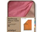Bettbezug SCHLAFGUT "Premium Bettbezug Woven Fade Satin (1 St)", bunt (gelb deep, rot mid), B:155cm L:220cm, Mako-Satin, Obermaterial: 100% Baumwolle, Bettbezüge, Ton-in-Ton Reißverschluss, Fadendichte von 300tc, Streifen, OEKO Tex