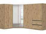 Schrank-Set RAUCH "Kleiderschrank Schrank Garderobe Wäscheschrank COSTA Größe 208x298 cm", eiche artisan, eingriffe graumetallic, H:197cm T:298cm, Holzwerkstoff, Kastenmöbel-Sets, viel Platz, grifflose Front und Push-to-Open Funktion MADE IN GERMANY