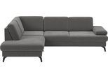 Ecksofa SIT & MORE "Morris L-Form, inkl. Sitztiefenverstellung", grau (stone), B:262cm H:82cm T:212cm, 100% Polyester, Sofas, Ecksofa, wahlweise mit Armteilverstellung, Bettfunktion & Bettkasten