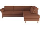 Ecksofa HOME AFFAIRE "Calypso L-Form", braun (haselnuss), B:259cm H:85cm T:227cm, 100% Polyester, Sofas, Ecksofa, mit Relaxfunktion motorisch im Sofa 2,5- Sitzer