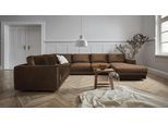 Wohnlandschaft OTTO HOME "Hobro U-Form", braun, B:348cm H:80cm T:270cm, Luxus-Microfaser Lederoptik (100% Polyester;Struktur grob (100% Polyester);Samtoptik (100% Polyester), Sofas, Wohnlandschaft, in 3 Bezugsqualitäten in vielen Farben, Design by Morten Georgsen