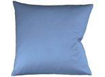 Kissenbezug FLEURESSE "Colours Mako Satin, 100% Baumwolle, mit Reißverschluss", blau (denim), B:80cm L:80cm, Mako-Satin, Mako-Satin, Kissenbezüge, Kissenbezug, Mako Satin, glänzend, glatt, Premium Qualität