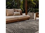 Teppich TED BAKER "Barkham, Wendeteppich", schwarz weiß, B:160cm H:8mm L:230cm, Polypropylen, Teppiche, Teppich, Designteppich, Wetterfest, Pflegeleicht, Modern, Wohnzimmer, Terrasse