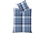 Bettwäsche FLEURESSE "Lech 3742", blau (denim), B/L: 155cm x 220cm, 1 Stk., 1 Stk., Flanell, B/L: 80cm x 80cm, 2 Stk., Flanell, Obermaterial: 100% Baumwolle, Bettwäsche, Bettwäsche, Edelflanell, Baumwolle, in Gr. 135x200, 155x220, 200x200cm