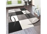 Teppich PACO HOME "Diamond 665", schwarz (schwarz, weiß), B:80cm H:17mm L:150cm, Polypropylen (PP), Teppiche, Teppich, Karo Muster, 3D-Design, auch als Läufer, Wohnzimmer, Schlafzimmer