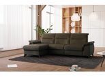 Ecksofa SIT & MORE "Astoria L-Form", grün (oliv), B:260cm H:91cm T:175cm, 100% Polyester, Sofas, Ecksofa, wahlweise mit motorischer Relaxfunktion