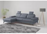 Ecksofa SIT & MORE "Morris L-Form, inkl. Sitztiefenverstellung", bunt (graublau), B:275cm H:82cm T:171cm, Sofas, Ecksofa, wahlweise mit Armteilverstellung, Bettfunktion & Bettkasten