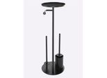 Badaccessoire-Set HEINE HOME, schwarz, Chrom, Glas, Badaccessoires-Sets
