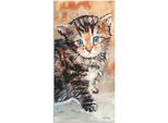 Alu-Dibond-Druck ARTLAND "Katze", beige (farbe bild(er): naturfarben), B:20cm H:40cm, Bilder, für Innen- und Außenbereich geeignet, Outdoorbild