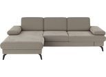 Ecksofa SIT & MORE "Morris L-Form, inkl. Sitztiefenverstellung", beige (nature), B:275cm H:82cm T:171cm, 95% Polyester 5% Polyamid, Sofas, Ecksofa, wahlweise mit Armteilverstellung, Bettfunktion & Bettkasten