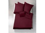 Bettwäsche FLEURESSE "Linz", rot (granatapfel), B/L: 135cm x 200cm, 1 Stk., 1 Stk., Mako-Satin, B/L: 80cm x 80cm, 2 Stk., Mako-Satin, Obermaterial: 100% Baumwolle, Bettwäsche, Bettwäsche, Halbleinen, 50% Baumwolle, 50% Leinen, 135x200, 155x220, 200x200cm