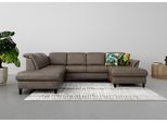 Wohnlandschaft SIT & MORE "Maggiore U-Form", braun, B:312cm T:224cm, 100% Polyester, Sofas, Wohnlandschaft, wahlweise mit Kopfteilverstellung, Bettfunktion und Stauraum